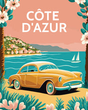 Laden Sie das Bild in den Galerie-Viewer, Malen nach Zahlen – Reiseplakat Côte d'Azur