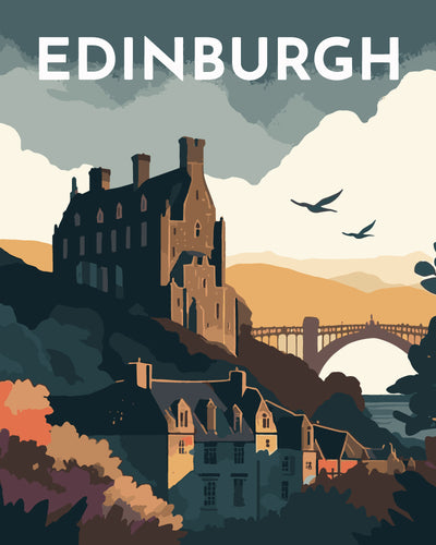 Malen nach Zahlen – Reiseposter Edinburgh