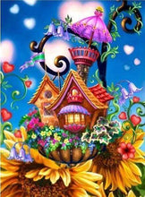Laden Sie das Bild in den Galerie-Viewer, Diamond Painting, Schloss auf Sonnenblumen