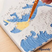 Laden Sie das Bild in den Galerie-Viewer, 3D Relief Malset - Die große Welle vor Kanagawa