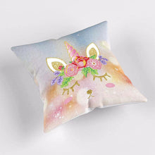 Laden Sie das Bild in den Galerie-Viewer, Kissenbezug Diamond Painting 5D 30x30 cm Einhorn