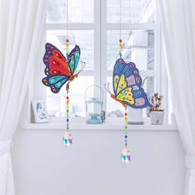 Laden Sie das Bild in den Galerie-Viewer, Kristall-Windspiel Diamond Art Schmetterlinge 2 Stück
