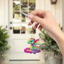 Laden Sie das Bild in den Galerie-Viewer, Schlüsselanhänger Diamond Painting 5D Drache 6 Stück