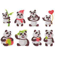 Laden Sie das Bild in den Galerie-Viewer, Aufkleber-Set Diamond Painting mit Pandas