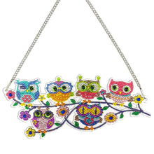Laden Sie das Bild in den Galerie-Viewer, Türhänger Diamond Painting 5D 6 Eulen