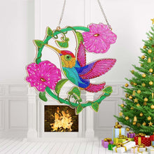 Laden Sie das Bild in den Galerie-Viewer, Türhänger Diamond Painting 5D Kolibri mit Blumen