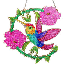 Laden Sie das Bild in den Galerie-Viewer, Türhänger Diamond Painting 5D Kolibri mit Blumen