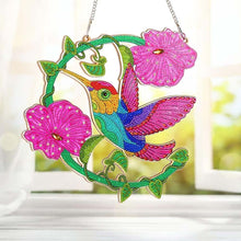 Laden Sie das Bild in den Galerie-Viewer, Türhänger Diamond Painting 5D Kolibri mit Blumen