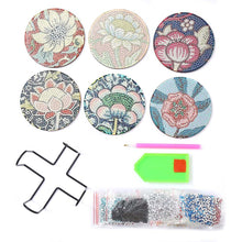 Laden Sie das Bild in den Galerie-Viewer, Untersetzer Diamond Painting 5D mit Blumen