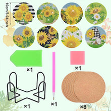 Laden Sie das Bild in den Galerie-Viewer, Untersetzer Diamond Painting 5D mit Sonnenblumen