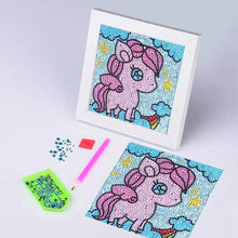 Laden Sie das Bild in den Galerie-Viewer, Diamond Painting 5D Kinder Einhorn mit Bilderrahmen