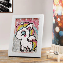 Laden Sie das Bild in den Galerie-Viewer, Diamond Painting 5D Kinder mit Einhorn mit Bilderrahmen