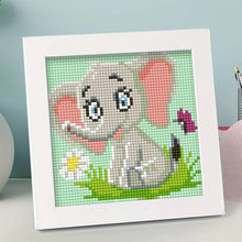 Laden Sie das Bild in den Galerie-Viewer, Diamond Painting 5D Kinder Elefant mit Bilderrahmen