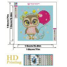 Laden Sie das Bild in den Galerie-Viewer, Diamond Painting 5D Kinder Eule mit Bilderrahmen