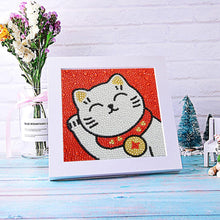 Laden Sie das Bild in den Galerie-Viewer, Diamond Painting 5D Katze für Kinder mit Bilderrahmen