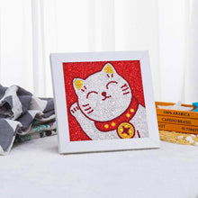 Laden Sie das Bild in den Galerie-Viewer, Diamond Painting 5D Katze für Kinder mit Bilderrahmen