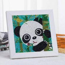 Laden Sie das Bild in den Galerie-Viewer, Diamond Painting mit Panda für Kinder mit Bilderrahmen