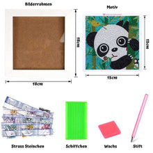 Laden Sie das Bild in den Galerie-Viewer, Diamond Painting mit Panda für Kinder mit Bilderrahmen