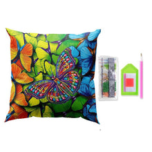 Laden Sie das Bild in den Galerie-Viewer, Kissenbezug Diamond Painting 5D 30x30 cm Schmetterling