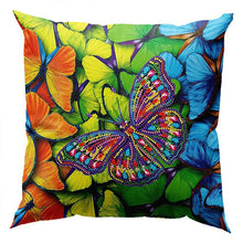 Laden Sie das Bild in den Galerie-Viewer, Kissenbezug Diamond Painting 5D 30x30 cm Schmetterling