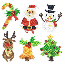 Laden Sie das Bild in den Galerie-Viewer, Aufkleber-Set Diamond Painting "Frohe Weihnachten" für Kinder
