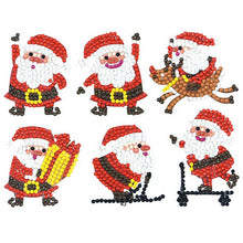Laden Sie das Bild in den Galerie-Viewer, Aufkleber-Set Diamond Painting mit Weihnachtsmännern für Kinder
