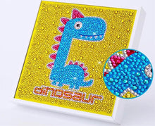 Laden Sie das Bild in den Galerie-Viewer, Diamond Painting 5D Kinder Dinosaurier mit Bilderrahmen