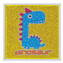 Laden Sie das Bild in den Galerie-Viewer, Diamond Painting 5D Kinder Dinosaurier mit Bilderrahmen