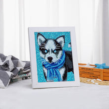 Laden Sie das Bild in den Galerie-Viewer, Set Diamond Painting 5D mit Design Husky und Bilderrahmen