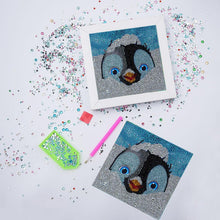 Laden Sie das Bild in den Galerie-Viewer, Diamond Painting 5D Kinder Pinguin mit Bilderrahmen