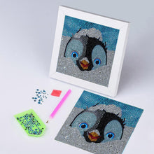 Laden Sie das Bild in den Galerie-Viewer, Diamond Painting 5D Kinder Pinguin mit Bilderrahmen
