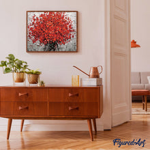 Laden Sie das Bild in den Galerie-Viewer, Malen nach Zahlen für Erwachsene | Abstrakte rote Blumen | Figured'Art