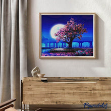 Laden Sie das Bild in den Galerie-Viewer, Malen nach Zahlen für Erwachsene | Baum und großer Mond | Figured'Art