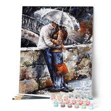 Laden Sie das Bild in den Galerie-Viewer, Malen nach Zahlen für Erwachsene | Paar im Regen | Figured'Art