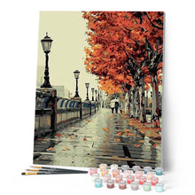 Laden Sie das Bild in den Galerie-Viewer, Malen nach Zahlen für Erwachsene | Spaziergang am Quai Herbst | Figured'Art