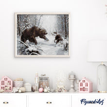 Laden Sie das Bild in den Galerie-Viewer, Malen nach Zahlen für Erwachsene | Bär und Hund im Schnee | Figured'Art