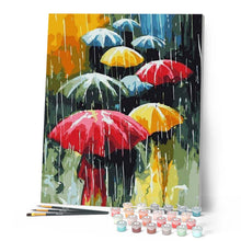 Laden Sie das Bild in den Galerie-Viewer, Malen nach Zahlen für Erwachsene | Menschen mit Regenschirme | Figured'Art