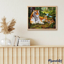 Laden Sie das Bild in den Galerie-Viewer, Malen nach Zahlen für Erwachsene | Tiger mit seinen Jungen | Figured'Art