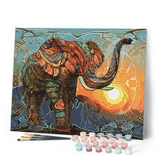 Laden Sie das Bild in den Galerie-Viewer, Malen nach Zahlen für Erwachsene | Elefant bei Sonnenaufgang | Figured'Art