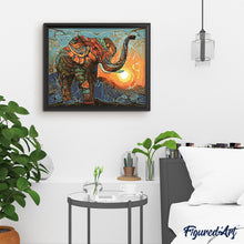 Laden Sie das Bild in den Galerie-Viewer, Malen nach Zahlen für Erwachsene | Elefant bei Sonnenaufgang | Figured'Art