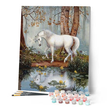 Laden Sie das Bild in den Galerie-Viewer, Malen nach Zahlen für Erwachsene | Einhorn im Wald | Figured'Art