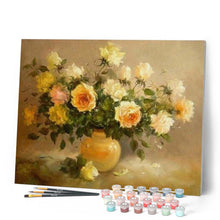 Laden Sie das Bild in den Galerie-Viewer, Malen nach Zahlen für Erwachsene | Strauß aus gelben Rosen | Figured'Art