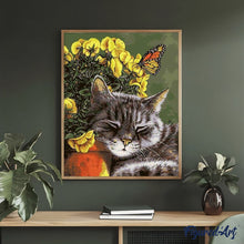 Laden Sie das Bild in den Galerie-Viewer, Malen nach Zahlen für Erwachsene | Schlafendes Kätzchen | Figured'Art
