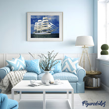 Laden Sie das Bild in den Galerie-Viewer, Malen nach Zahlen für Erwachsene | Segelboot mit weißen Segeln | Figured'Art
