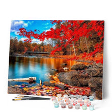 Laden Sie das Bild in den Galerie-Viewer, Malen nach Zahlen für Erwachsene | Fluss und Wald im Herbst | Figured'Art