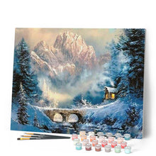 Laden Sie das Bild in den Galerie-Viewer, Malen nach Zahlen für Erwachsene | Hütte im Schnee | Figured'Art