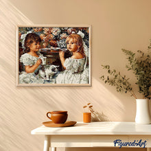 Laden Sie das Bild in den Galerie-Viewer, Malen nach Zahlen für Erwachsene | Tee trinkende Mädchen | Figured'Art