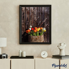 Laden Sie das Bild in den Galerie-Viewer, Malen nach Zahlen für Erwachsene | Fass mit Tulpen | Figured'Art