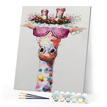 Laden Sie das Bild in den Galerie-Viewer, Pop Art Giraffe mit Brille