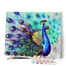Laden Sie das Bild in den Galerie-Viewer, Malen nach Zahlen für Erwachsene | Bunter Pfau | Figured'Art